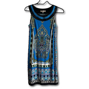 Sandra Darren Womens Sleeveless Pullover Dress Geometric Multicolor Size 6